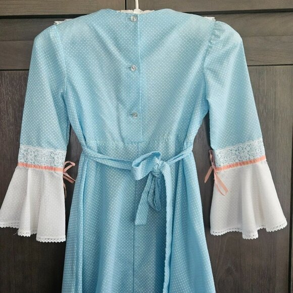 Montgomery Ward Dress Prairie Cottage Core Lace Bell Sleeve princess costume - Picture 9 of 16